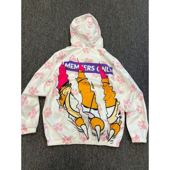 Members Only Garfield & Odie Paw Print Graphic Windbreaker Jacket Cartoon M - Picture 7 of 16